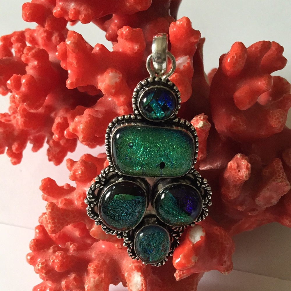 Vintage 925 glass pendent